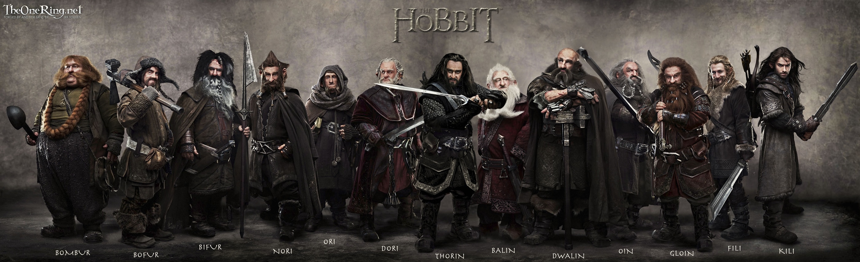 le hobbit tolkien noms nains